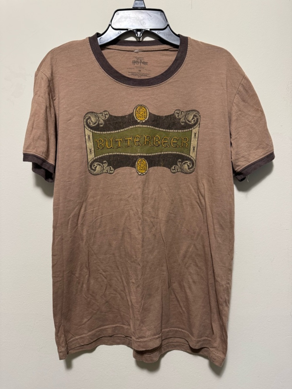 Harry Potter Butterbeer Graphic Tee Universal Studios Ringer T-Shirt Size M